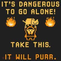 ITS DANGEROUS TO GO ALONE! TAKE THIS. IT WILL PURR Hat thumb 2