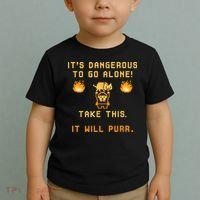 ITS DANGEROUS TO GO ALONE! TAKE THIS. IT WILL PURR Toddler T-Shirt thumb 2