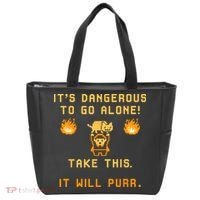 ITS DANGEROUS TO GO ALONE! TAKE THIS. IT WILL PURR Tote Bag thumb 0