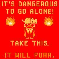 ITS DANGEROUS TO GO ALONE! TAKE THIS. IT WILL PURR Santa Hat thumb 1