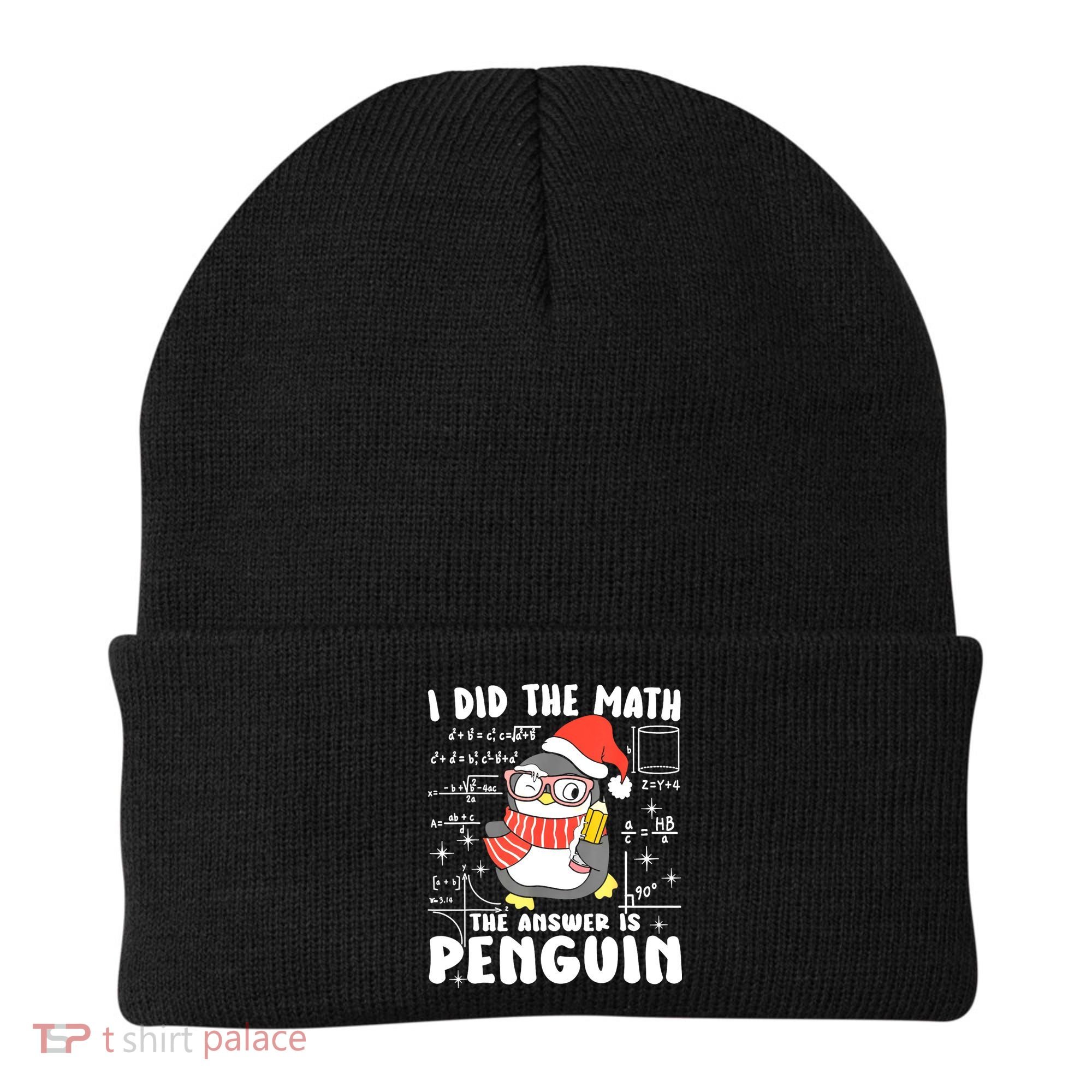 I Did The Math The Answer Is Penguin Christmas Beanie