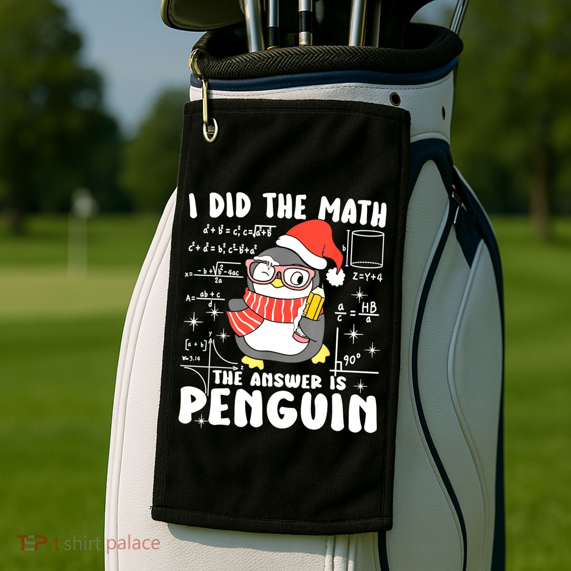 I Did The Math The Answer Is Penguin Christmas Golf Towel