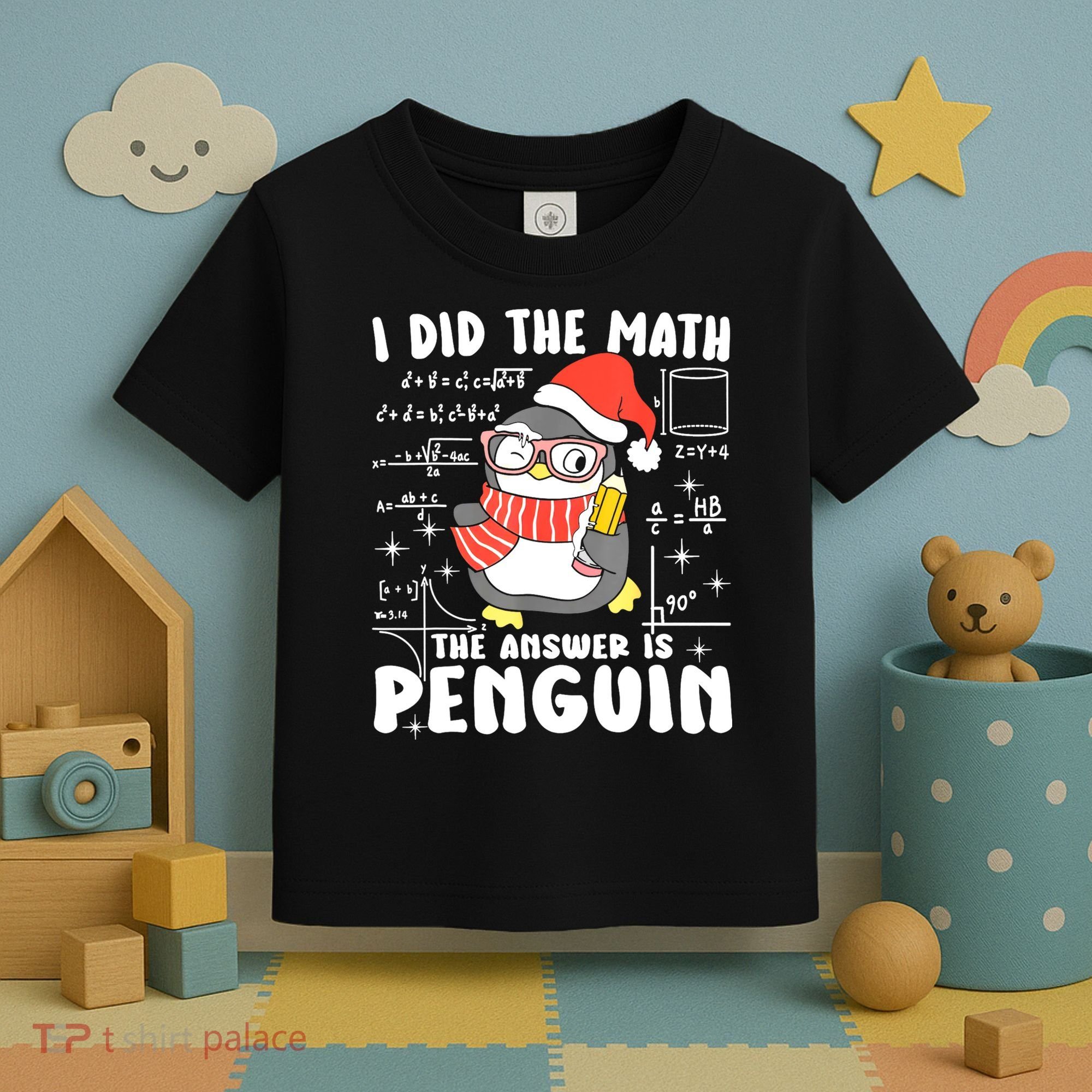 I Did The Math The Answer Is Penguin Christmas Toddler T-Shirt