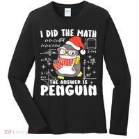 I Did The Math The Answer Is Penguin Christmas Women's Long Sleeve Shirt thumb 0