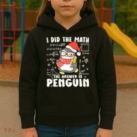 I Did The Math The Answer Is Penguin Christmas Kids Hoodie thumb 3
