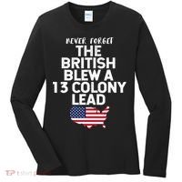Independence Day The British Blew A Thirteen Colony Lead Funny 4th Of July Women's Long Sleeve Shirt thumb 0