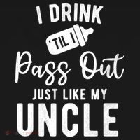 I Drink Til I Pass Out Just Like My Uncle USA-Made Doggie Bandana thumb 2