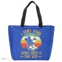 I Don't Think Jesus Does It That Way Southern Western Tote Bag thumb 0
