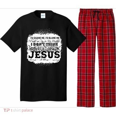 I Don't Think Jesus Does It That Way Bleached Christian Pajama Set
