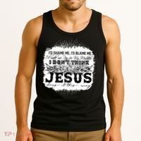 I Don't Think Jesus Does It That Way Bleached Christian Tank Top thumb 3