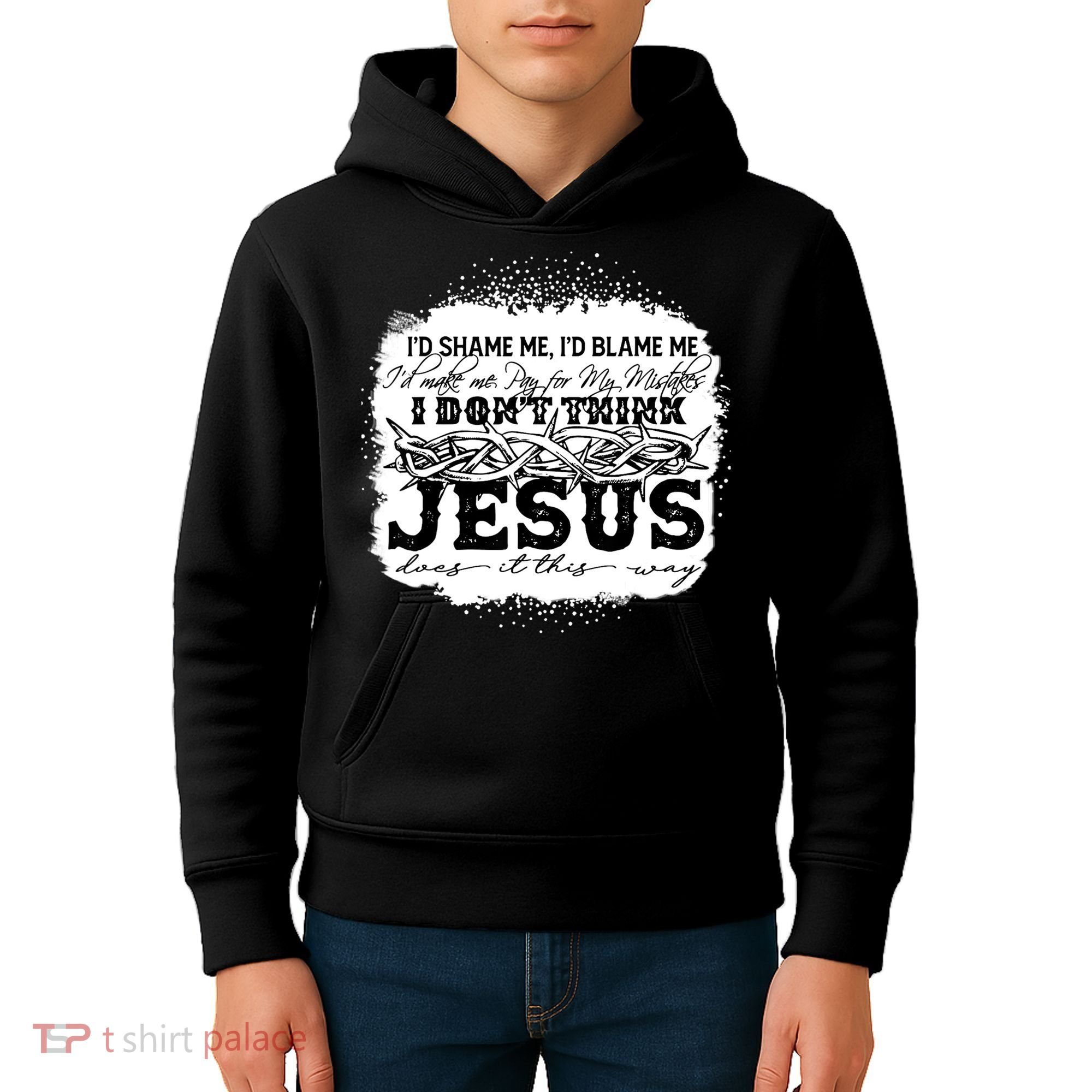 I Don't Think Jesus Does It That Way Bleached Christian Kids Hoodie