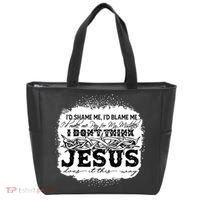 I Don't Think Jesus Does It That Way Bleached Christian Tote Bag thumb 0