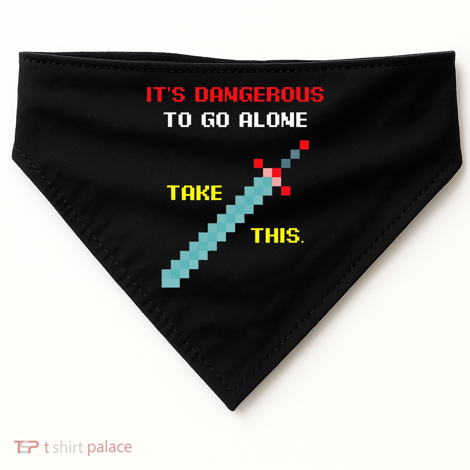 Its Dangerous To Go Alone Funny Gamer Video Game USA-Made Doggie Bandana