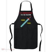 Its Dangerous To Go Alone Funny Gamer Video Game Apron thumb 0