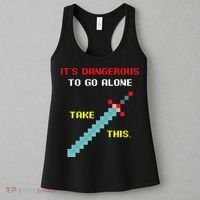 Its Dangerous To Go Alone Funny Gamer Video Game Women's Tank Top thumb 3
