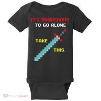 Its Dangerous To Go Alone Funny Gamer Video Game Baby Bodysuit thumb 0