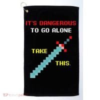 Its Dangerous To Go Alone Funny Gamer Video Game Golf Towel thumb 0