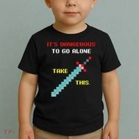 Its Dangerous To Go Alone Funny Gamer Video Game Toddler T-Shirt thumb 2