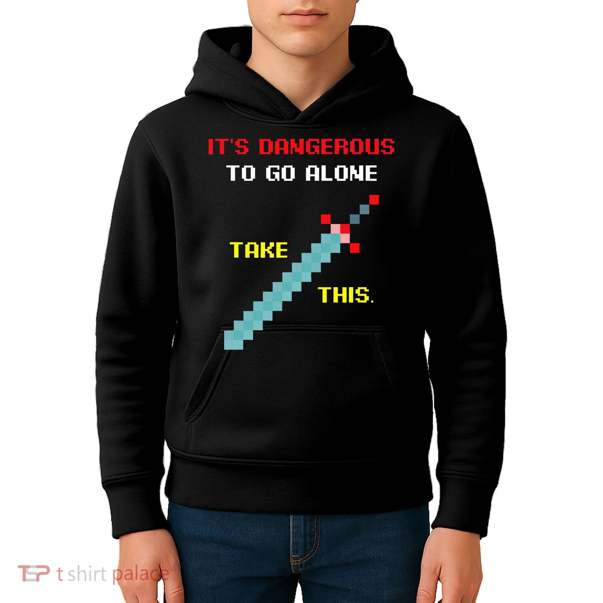 Its Dangerous To Go Alone Funny Gamer Video Game Kids Hoodie
