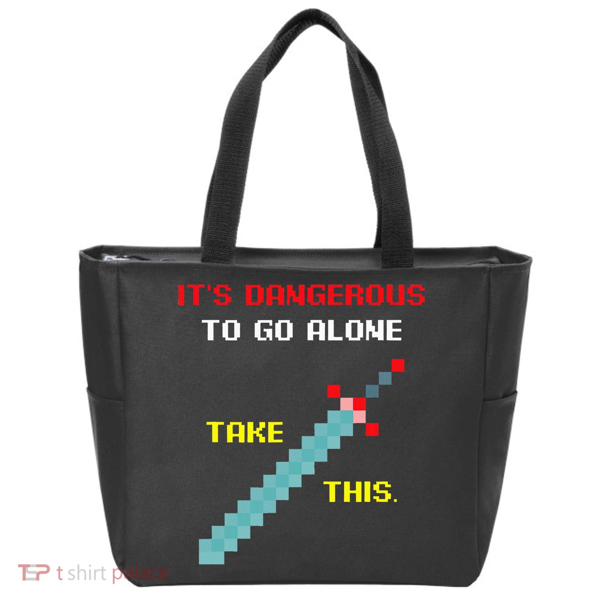 Its Dangerous To Go Alone Funny Gamer Video Game Tote Bag