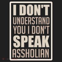 I Don't Understand You I Don't Speak Assholian Funny Golf Towel thumb 3