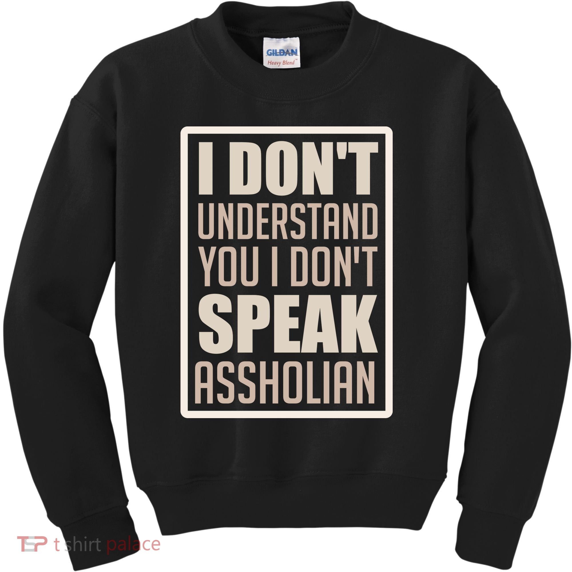 I Don't Understand You I Don't Speak Assholian Funny Kids Sweatshirt