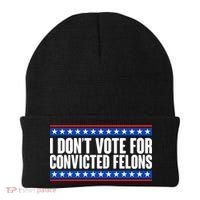 I Dont Vote For Convicted Felons Trump Beanie thumb 0