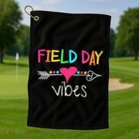 Ield Day Vibes Last Day Of School Field Day Teachers Gift Golf Towel thumb 1