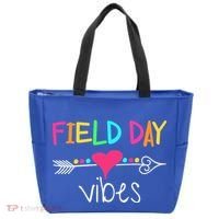 Ield Day Vibes Last Day Of School Field Day Teachers Gift Tote Bag thumb 0