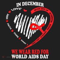 In December We Wear Red For World Aids Day Awareness Gift Beanie thumb 2