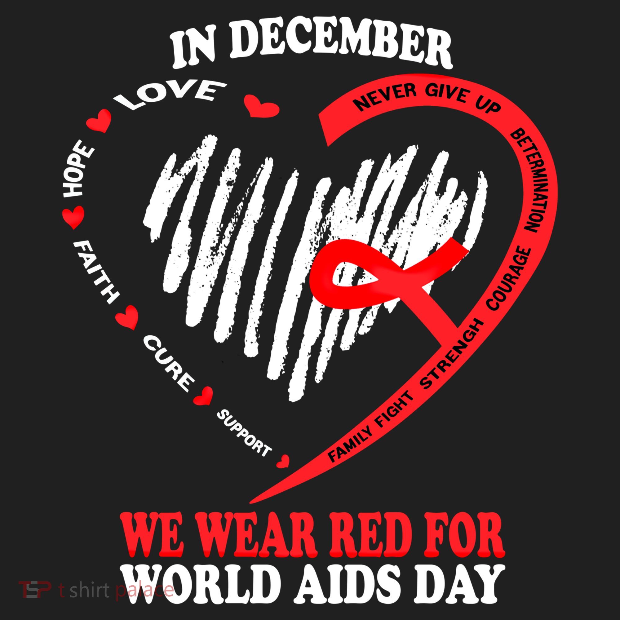 In December We Wear Red For World Aids Day Awareness Gift Beanie