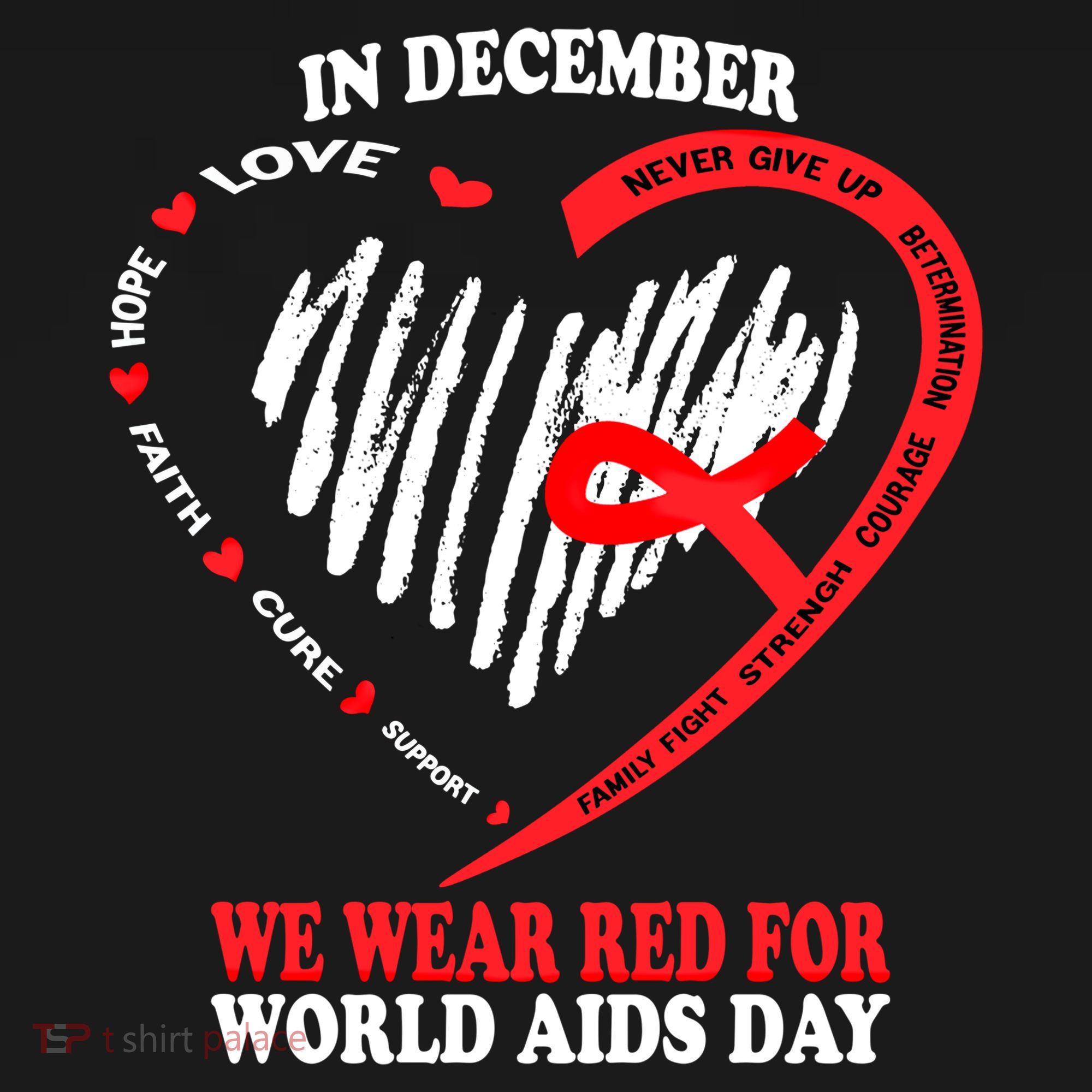 In December We Wear Red For World Aids Day Awareness Gift Women's Hoodie