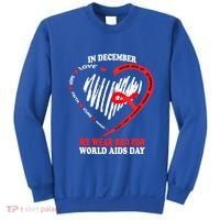 In December We Wear Red For World Aids Day Awareness Gift Sweatshirt thumb 0