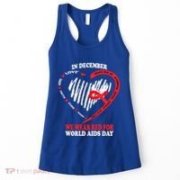 In December We Wear Red For World Aids Day Awareness Gift Women's Tank Top thumb 0