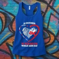 In December We Wear Red For World Aids Day Awareness Gift Women's Tank Top thumb 3