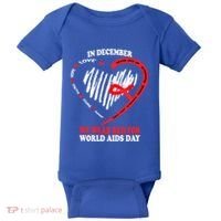 In December We Wear Red For World Aids Day Awareness Gift Baby Bodysuit thumb 0