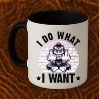 I Do What I Want Funny Monkey Coffee Mug thumb 2