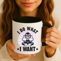 I Do What I Want Funny Monkey Coffee Mug thumb 3