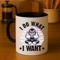 I Do What I Want Funny Monkey Coffee Mug thumb 4