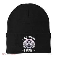 I Do What I Want Funny Monkey Beanie thumb 0