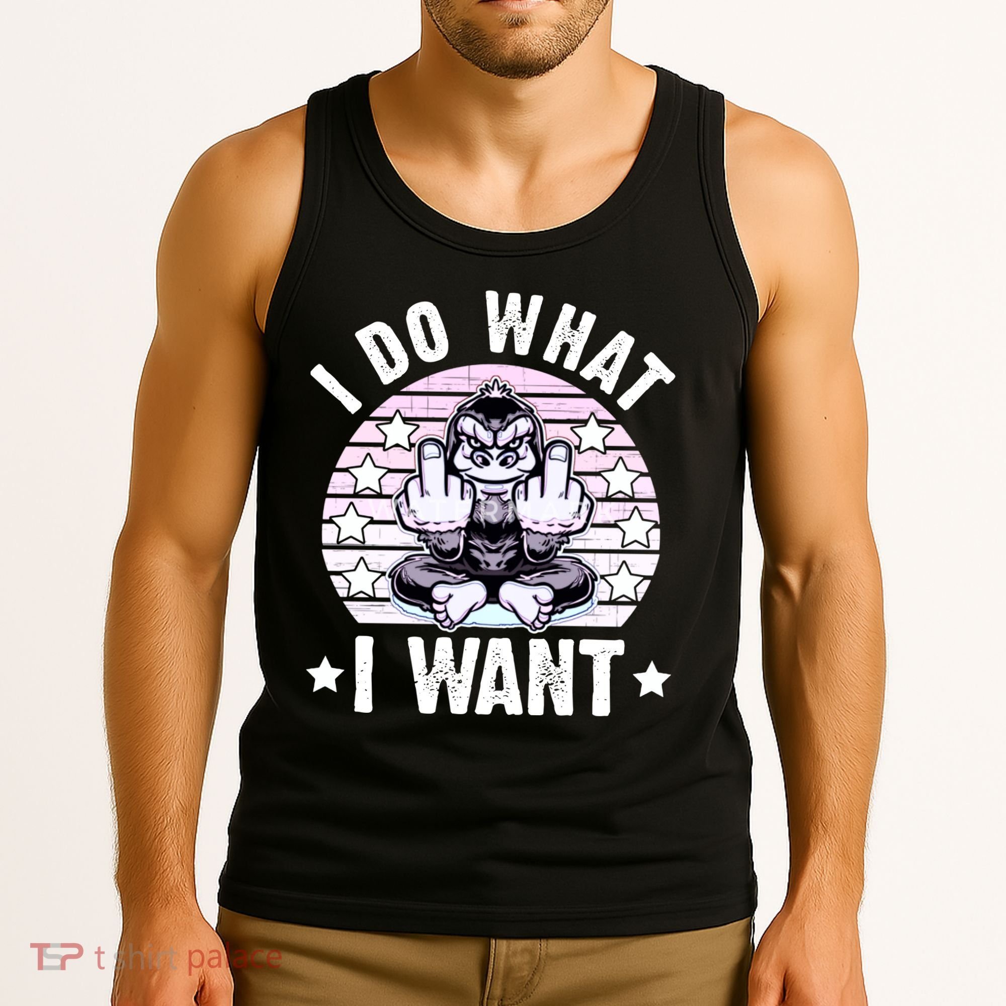I Do What I Want Funny Monkey Tank Top