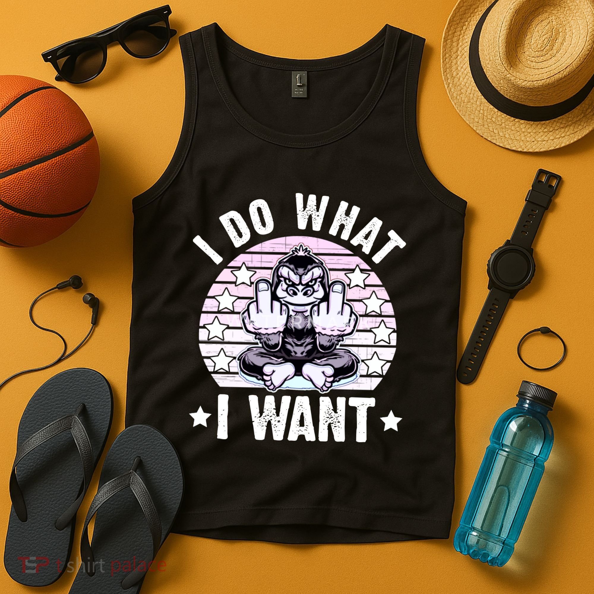 I Do What I Want Funny Monkey Tank Top