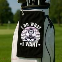 I Do What I Want Funny Monkey Golf Towel thumb 2