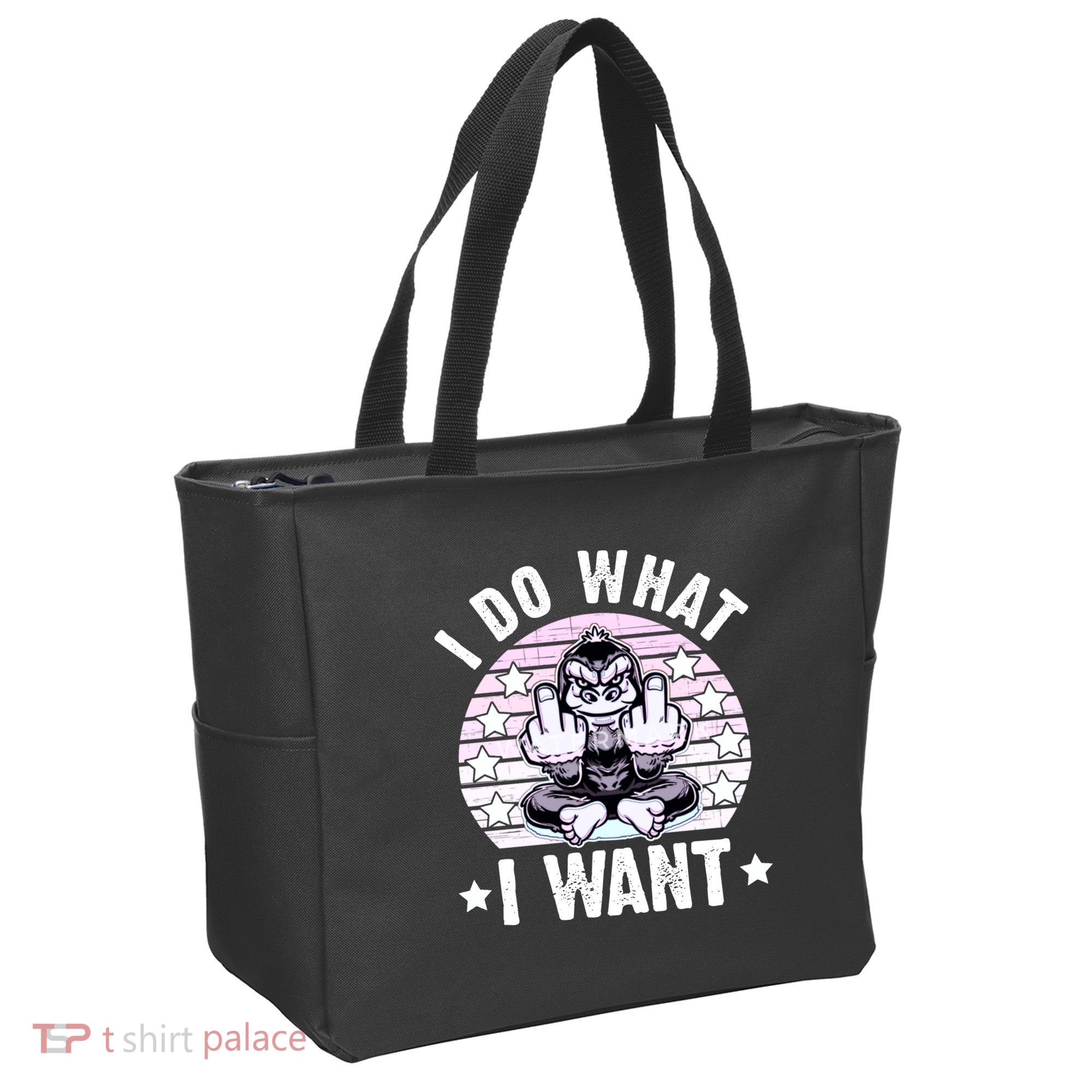 I Do What I Want Funny Monkey Tote Bag