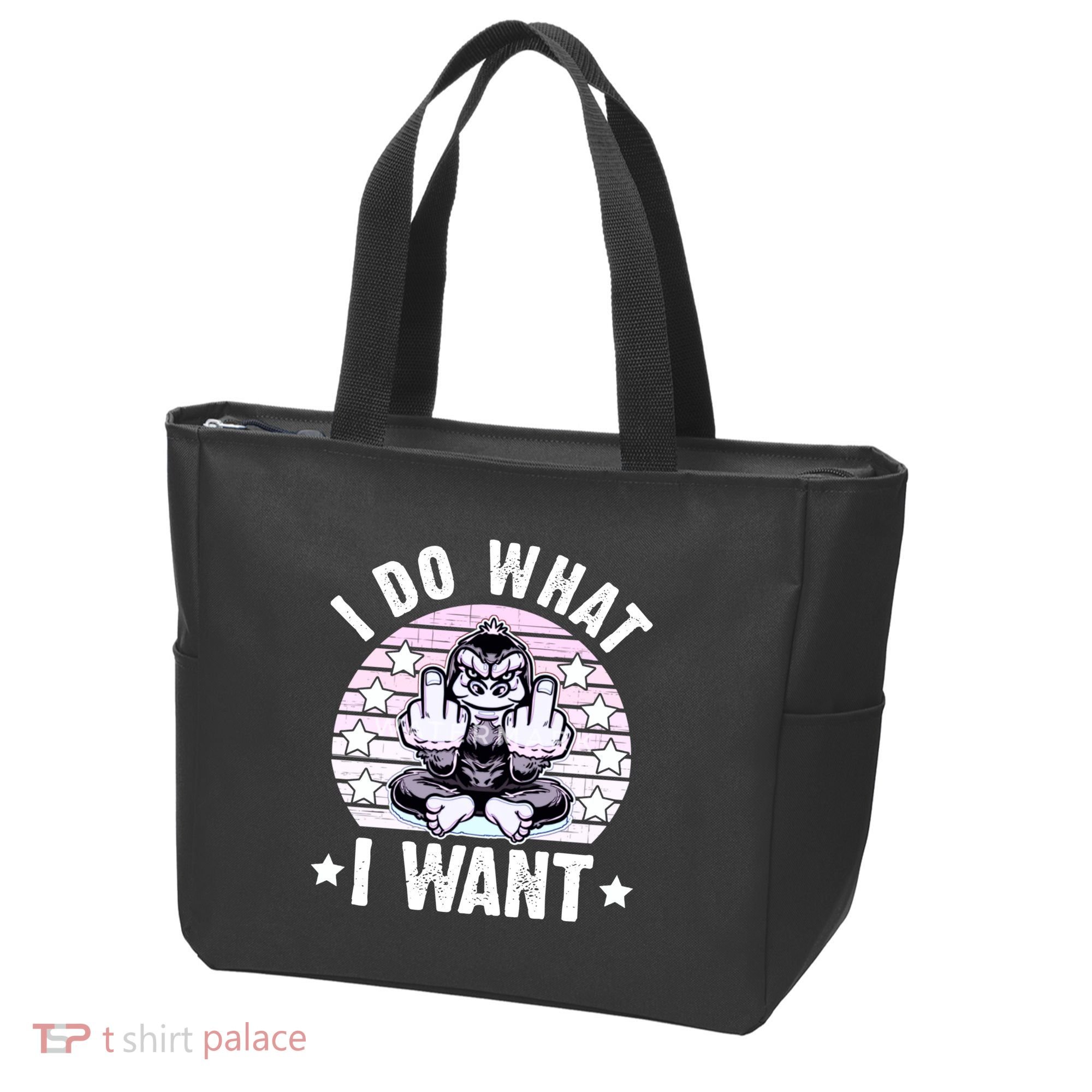 I Do What I Want Funny Monkey Tote Bag