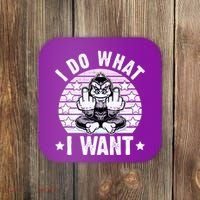 I Do What I Want Funny Monkey Coaster thumb 0