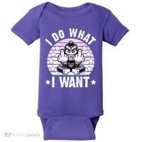 I Do What I Want Funny Monkey Baby Bodysuit thumb 0