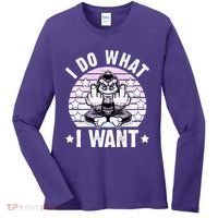 I Do What I Want Funny Monkey Women's Long Sleeve Shirt thumb 0