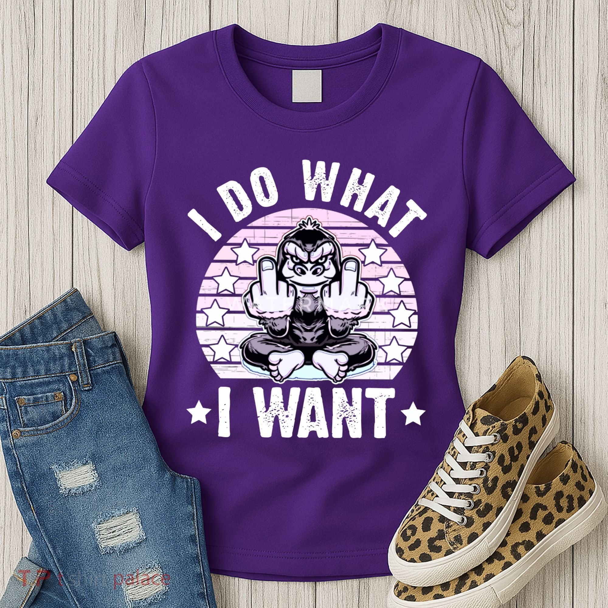 I Do What I Want Funny Monkey Women's T-Shirt