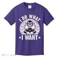 I Do What I Want Funny Monkey Kids T-Shirt thumb 0